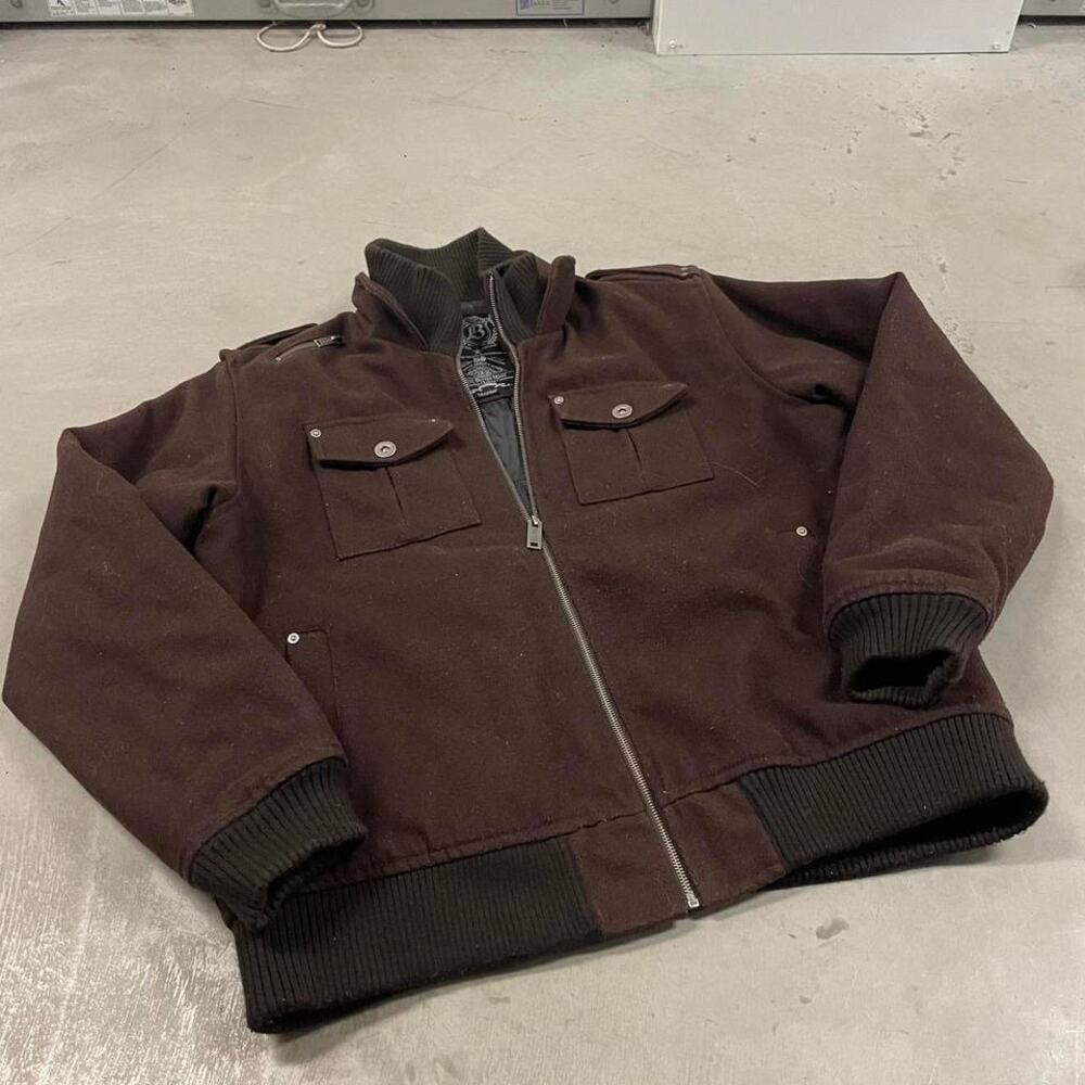 vintage y2k brown eastside bomber jacket